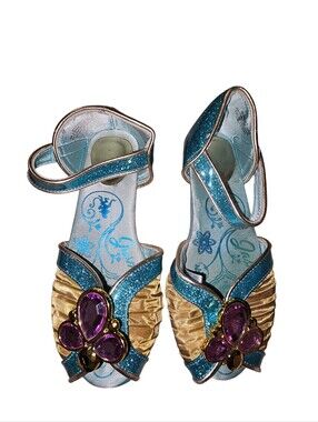 Disney Aladdin Girls Blue and Gold Glitter Heels